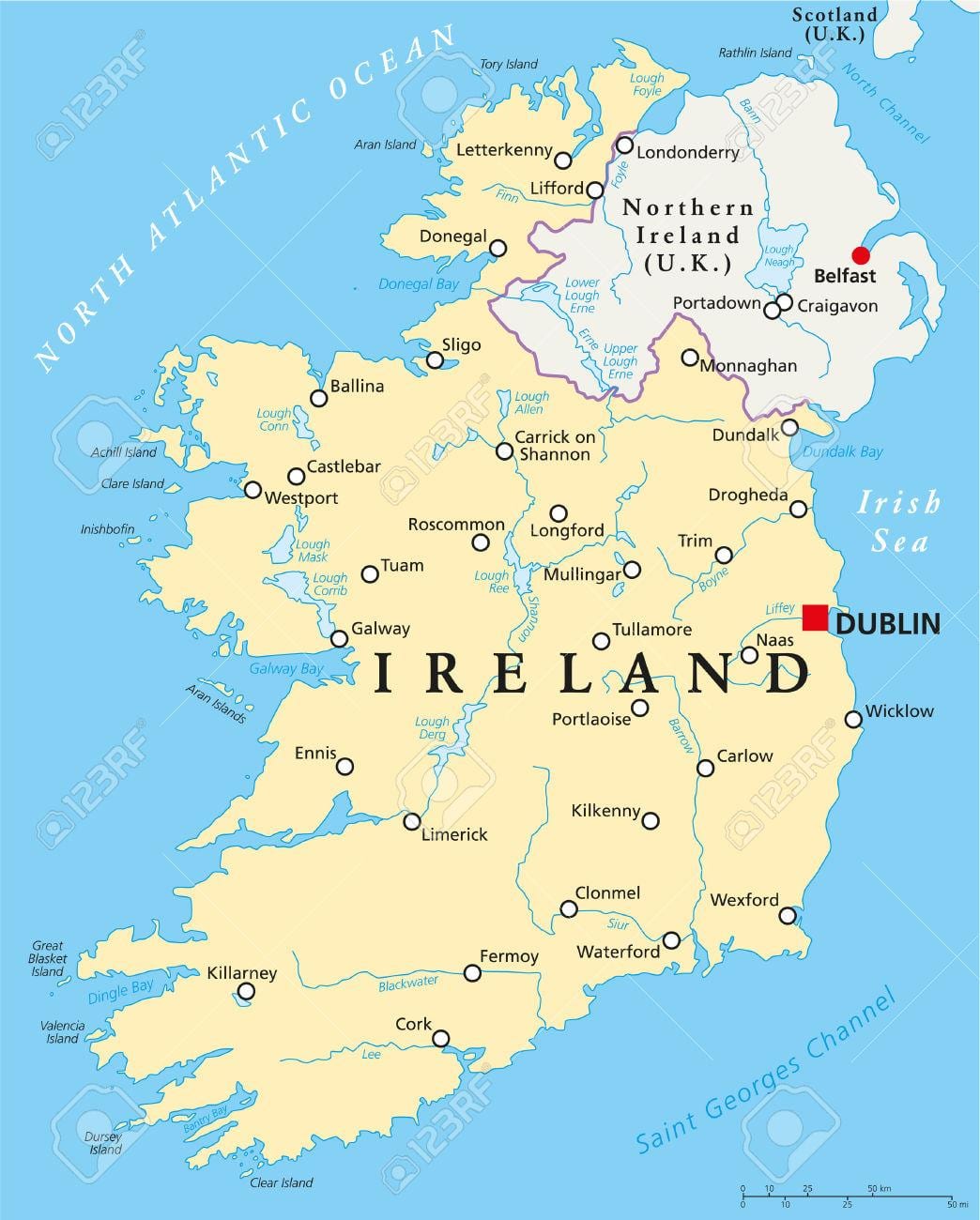 ダブリンアイルランドの地図