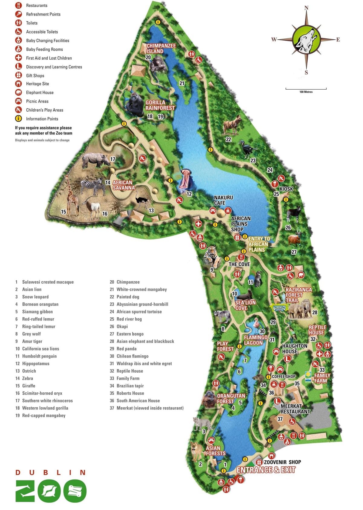 地図のダブリン動物園