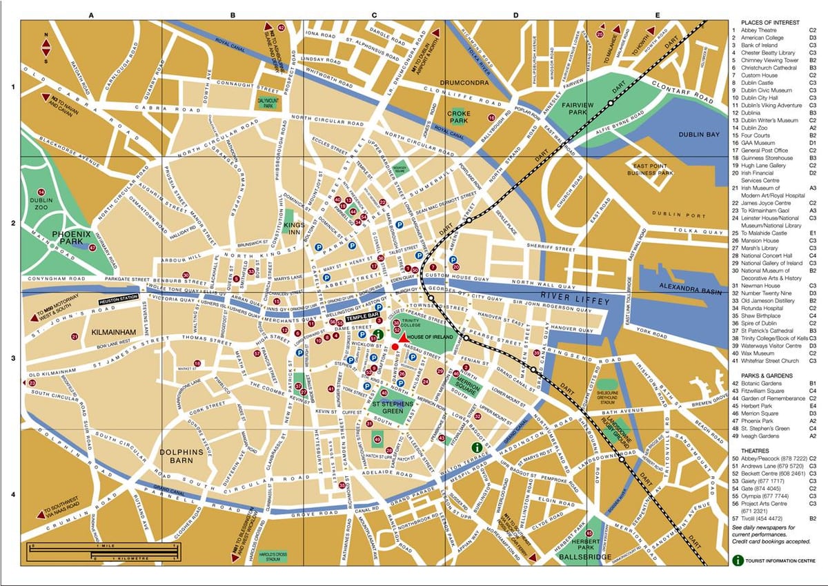 地図のダブリンシティセンター