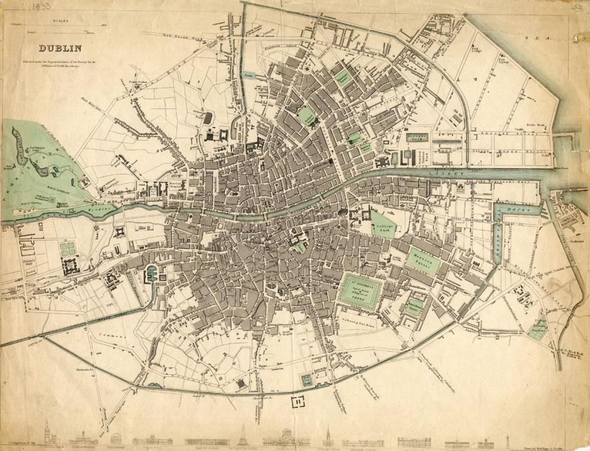 地図のダブリン1916年