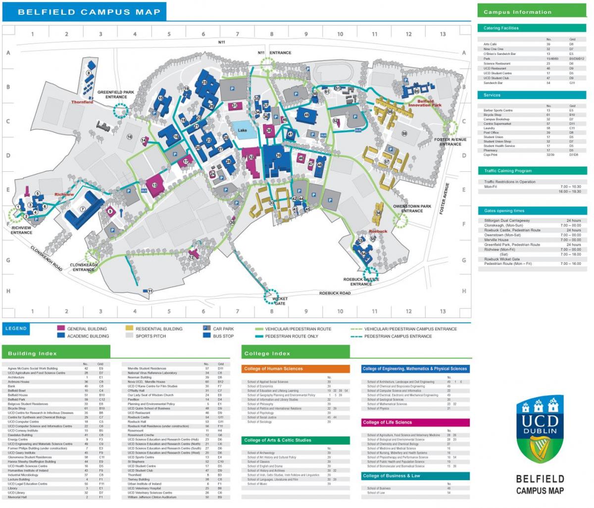 UCDダブリンの地図