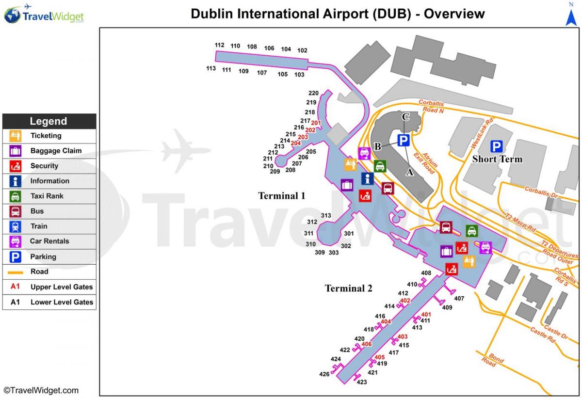 地図のダブリン空港