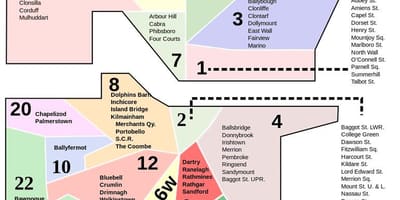 地図のダブリンの郵便番号