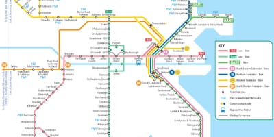 路面電車のダブリンの地図