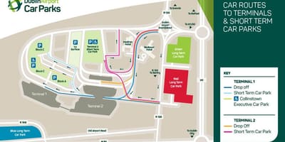 地図のダブリン空港第1ターミナル