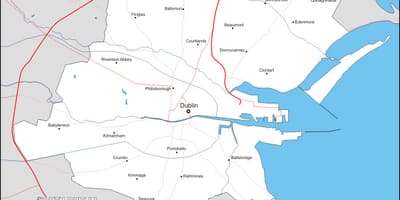 地図のダブリン近郊